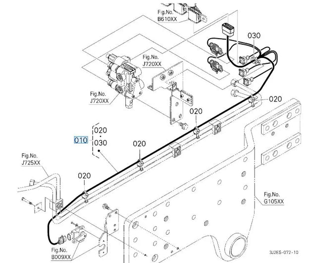 Kubota 3J031-22453 Front Axle Wiring Harness - Genuine OEM for M7 Series Tractors