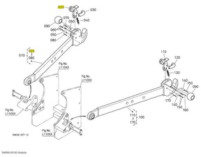 Kubota 3M999-00183 Lower Link Lever - Kubota M108SDTLDS