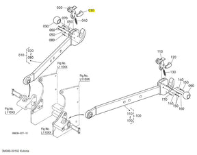 Kubota 3M999-00192 LOCK, CLAW - OEM Lower Link Lock for Secure Connections