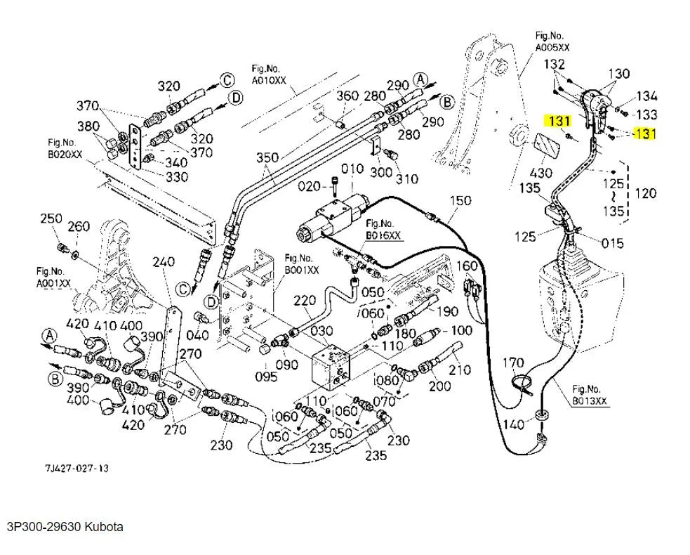 Kubota 3P300-29630 Screw - CR-REC-BD-HD Fastener for 3rd Function Valves & Gear Shift Levers