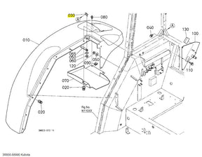 Kubota 3R600-68990 STAY, FENDER - Genuine OEM Fender Stay for M-Series Tractors