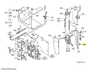 Kubota 3Y205-54870 Rivet - Genuine Fastener for Control Levers, Shift Covers & Fender Panels