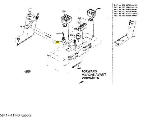 Kubota 58417-41140 Starter Switch - OEM Replacement for F & FZ Series