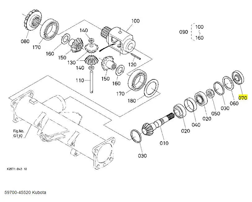 Kubota 59700-45520 Oil Seal - OEM Replacement for BX-Series & GZD Models
