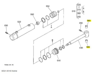 Kubota 66021-56130 Dry Bearing - OEM Replacement for Swing Cylinders, Front Axles & Dippersticks