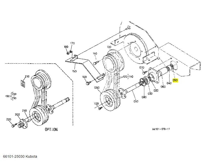 Kubota 66101-25030 PTO Shaft Oil Seal - Genuine OEM Replacement