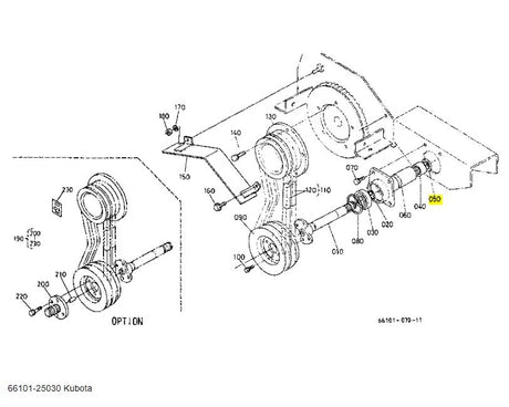 Kubota 66101-25030 PTO Shaft Oil Seal - Genuine OEM Replacement