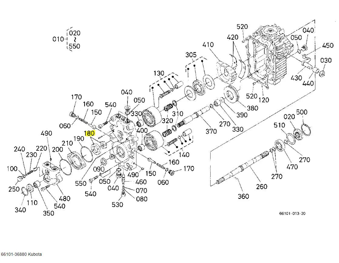 Kubota 66101-36880 Rotor Assembly Pump Trochoid - High-Performance HST Component for Kubota Tractors