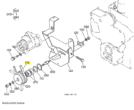 Kubota 66426-64200 V-Belt | Genuine Replacement for B Series Tractors