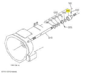 Kubota 67111-13710 Outer Ball Coupling | OEM Propeller & Clutch Shaft Replacement