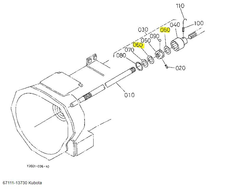 Kubota 67111-13730 Ball Joint Gasket | OEM Propeller & Clutch Shaft Seal
