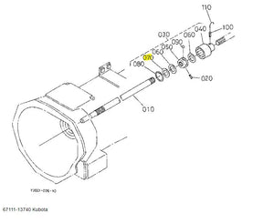 Kubota 67111-13740 Support Gasket | OEM Propeller & Clutch Shaft Seal
