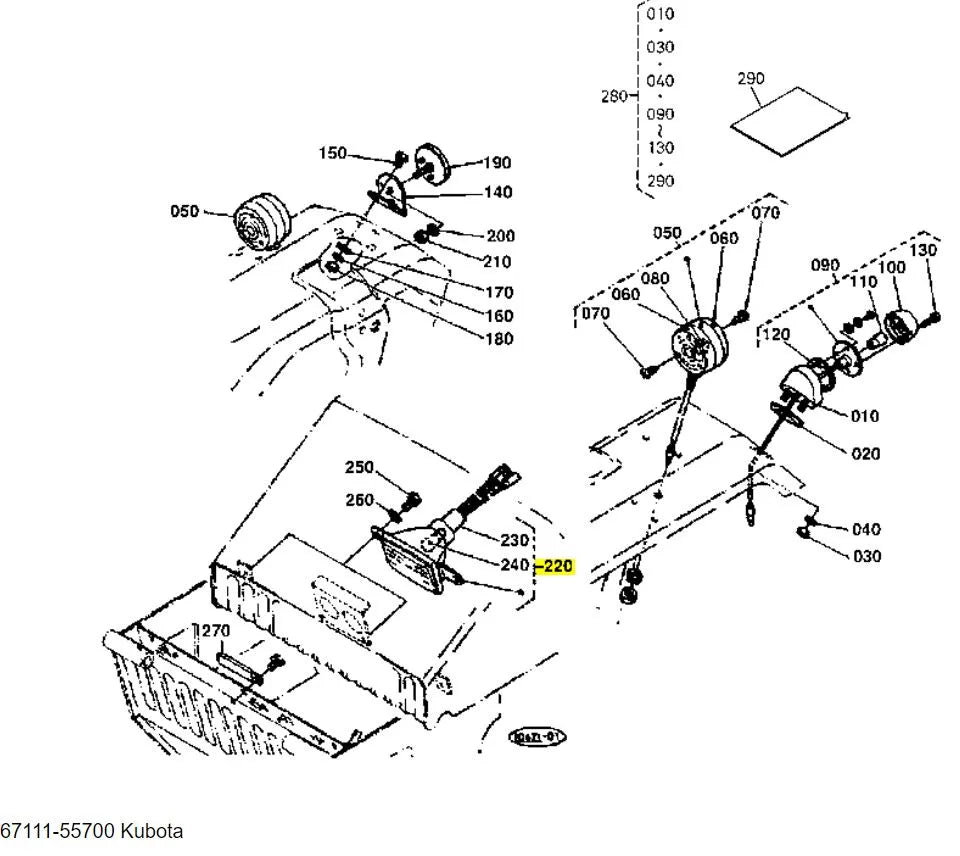 Kubota 67111-55700 Headlight Assembly - Genuine OEM Front Light for B & L Series Tractors
