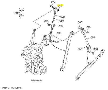 Kubota 67156-34340 Snap Ring - Reliable Lift Rod and 3-Point Linkage Component