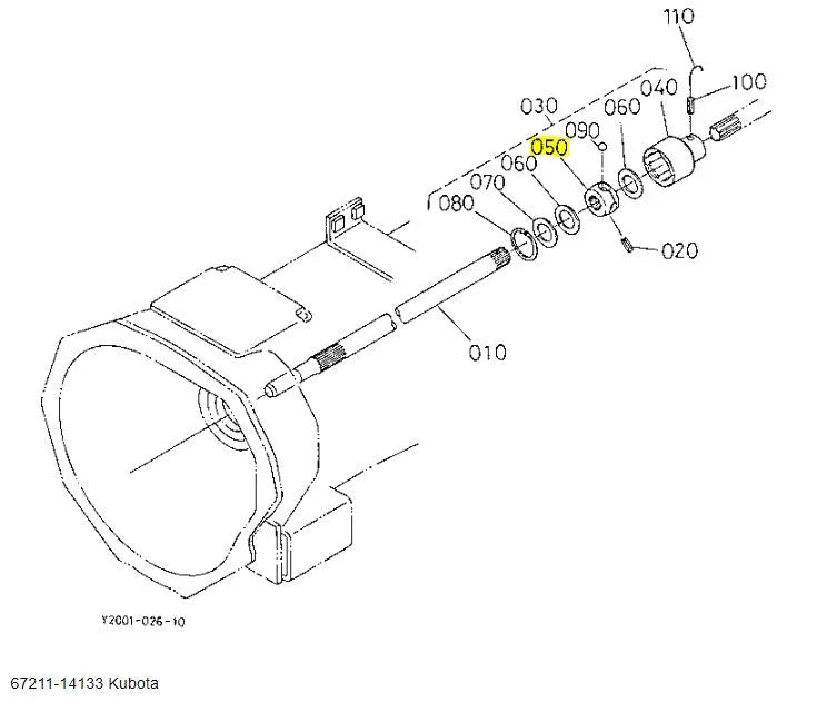 Kubota 67211-14133 Coupling, Ball Inner | OEM Propeller Shaft Coupling