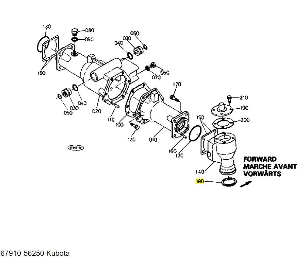 Kubota 67910-56250 Dust Seal | OEM Rear Axle & Bevel Gear Case Seal