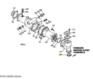 Kubota 67910-56250 Dust Seal | OEM Rear Axle & Bevel Gear Case Seal