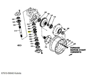 Kubota 67910-56840 Oil Seal - OEM Replacement for Wheel Hub, Bevel Gear & Differential