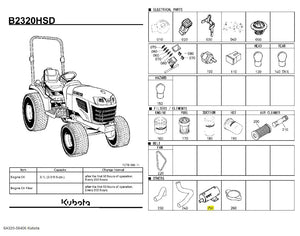 Kubota 6A320-58406 Complete Muffler - Durable Exhaust System Replacement for B-Series Tractors