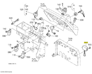 Kubota 6C080-30500 Flasher Unit - Reliable Safety Component for ME8200, ME9000, and ST Series Tractors
