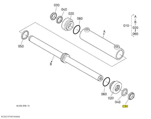 Kubota 6C222-57340 Dust Seal - OEM Steering Cylinder Replacement