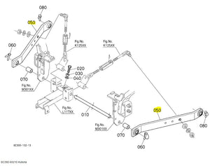 Kubota 6C392-65210 Link, Lower, Complete - Genuine Replacement for B-Series Tractors