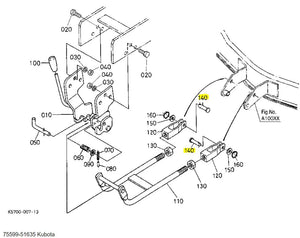 Kubota 75599-51635 Pin Clevis (9/16 x 1 3/8) for Linkage Assemblies | OEM Quality