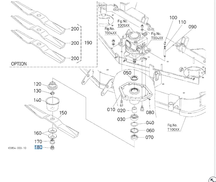 Kubota Blade Bolt  M12x1.25 RCK54,RCK60 Series Decks 