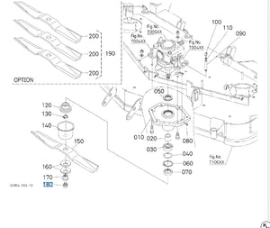 Kubota Blade Bolt  M12x1.25 RCK54,RCK60 Series Decks 