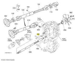Kubota Boss/Shaft Spline K1253-14534 - OEM Spline Coupling for GR Series Universal Joint/HST Fan