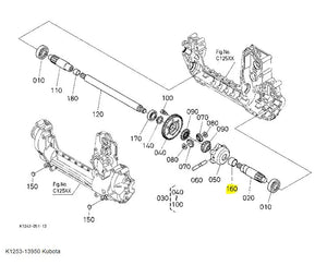 Kubota Bush K1253-13950 - Rear Differential Bushing for GR Series Transmission