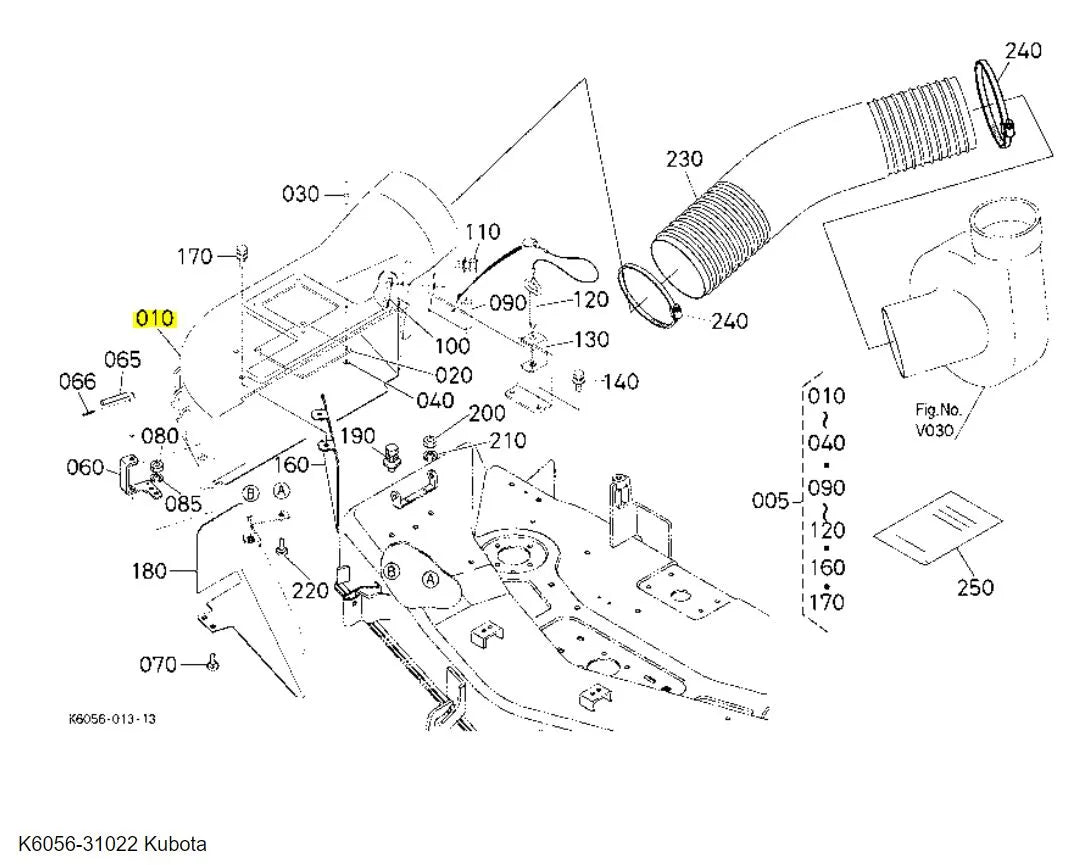 Kubota Case Boot K6056-31022 | Reliable Replacement for RCK48-18BX & RCK54-23BX Boot Kits