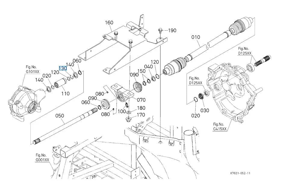 Kubota Cir Clip K7311-15350 - External Snap Ring for Gear and Drive Shafts