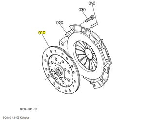 Kubota Clutch Disc 6C040-13402 - Genuine Replacement Part for B Series