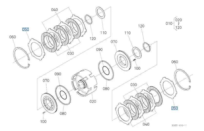 Kubota Clutch Plate 3C654-23830 - 3.8mm Plate for Hi-Lo Clutch Packs (36-Speed Models)