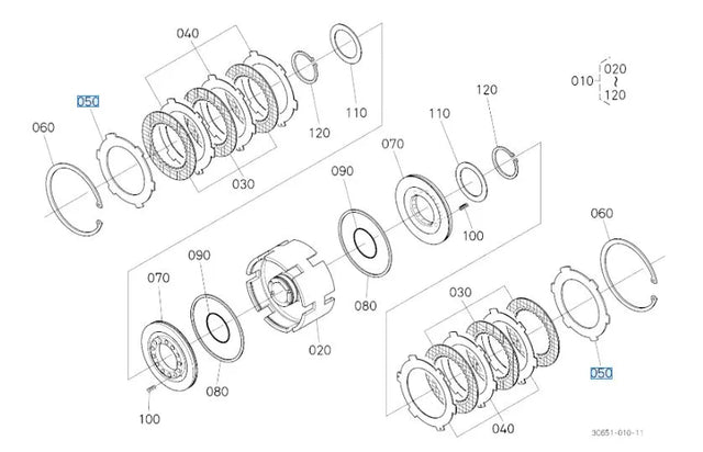 Kubota Clutch Plate 3C654-23830 - 3.8mm Plate for Hi-Lo Clutch Packs (36-Speed Models)