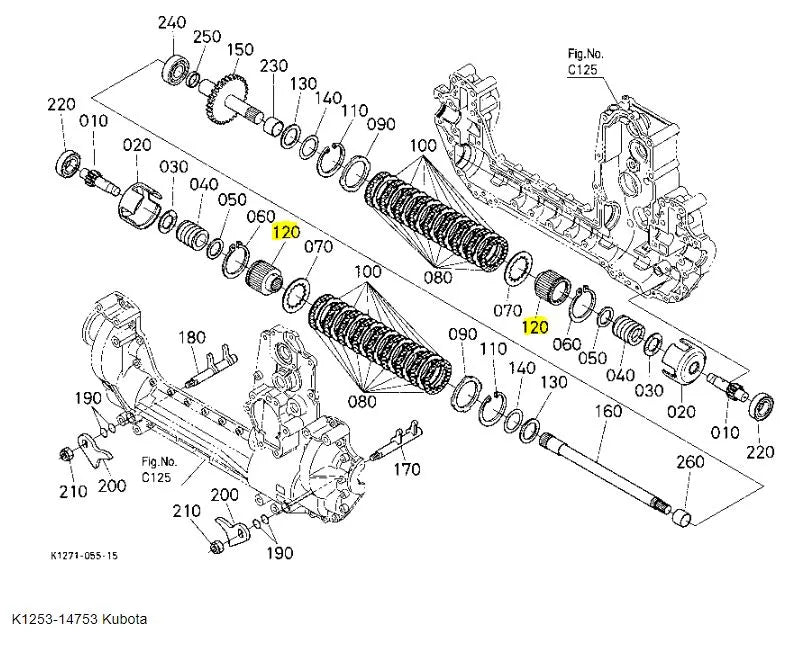 Kubota Clutch Spline Boss K1253-14753 - Rear Differential Coupler for GR Series Mowers