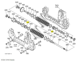Kubota Clutch Spline Boss K1253-14753 - Rear Differential Coupler for GR Series Mowers