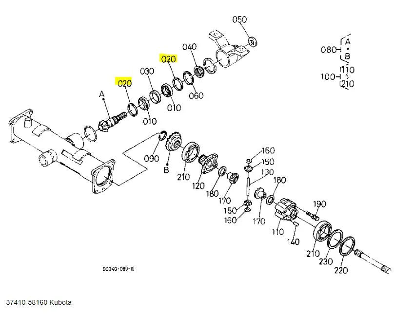 Kubota Collar 37410-58160 – OEM Front and Rear Differential Component