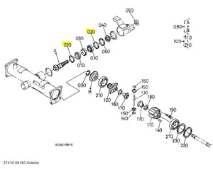Kubota Collar 37410-58160 – OEM Front and Rear Differential Component