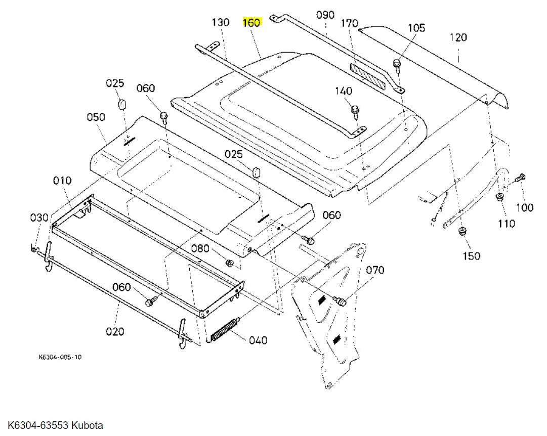 Kubota Cover Bag K6304-63553 | Durable Replacement for GCK370GREC2 Top Cover