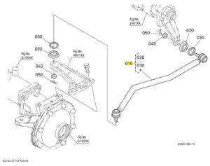 Kubota Drag Link Assembly (271)  6C140-57712