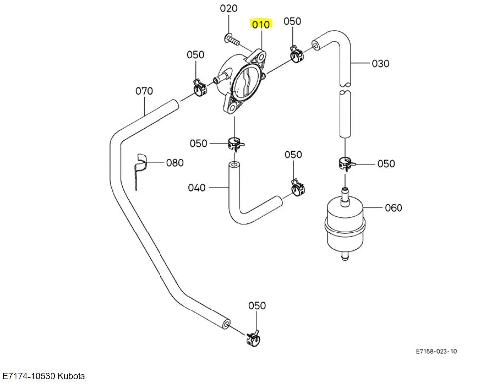 Kubota E7174-10530 Fuel Pump for Electrical Systems | OEM Quality