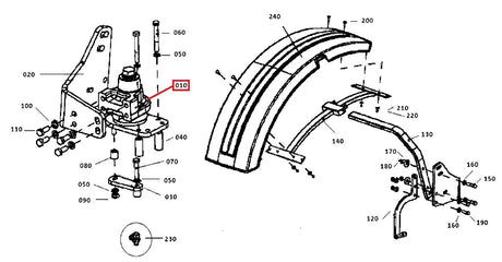 Kubota Fender RH 440mm W27TS-01663 | OEM Swivel Fender for M-Series Tractors