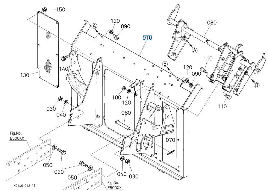Kubota Frame K6072-63153 - Complete Bag Loader Frame for G21LD Models
