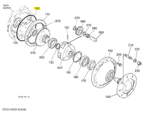 Kubota Front Axle O-Ring 35533-44292 - Genuine OEM Seal