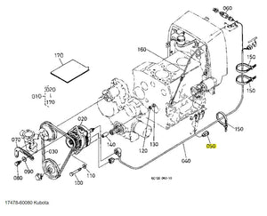 Kubota Fuse 17478‑60080 - OEM Electrical Fuse for Alternator & Wiring Systems