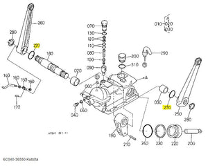 Kubota Hydraulic O Ring 6C040-36550