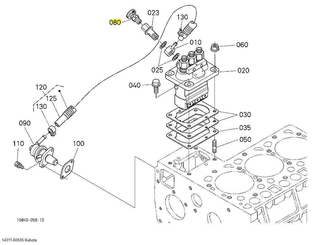 Kubota Jet‑Start Valve Cock Assembly 14311‑60505 | OEM Injection Pump Part