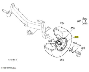 Kubota K1162-15770 Bearing - Front Wheel OEM Replacement